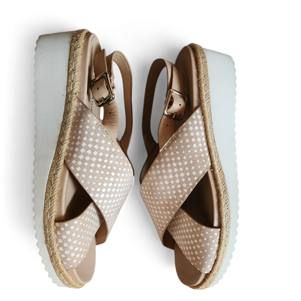 Alex Marie Tan Sandals with Woven Crisscross Straps - Picture 5 of 10